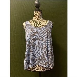 Blue & Dark Brown Love21 Blouse